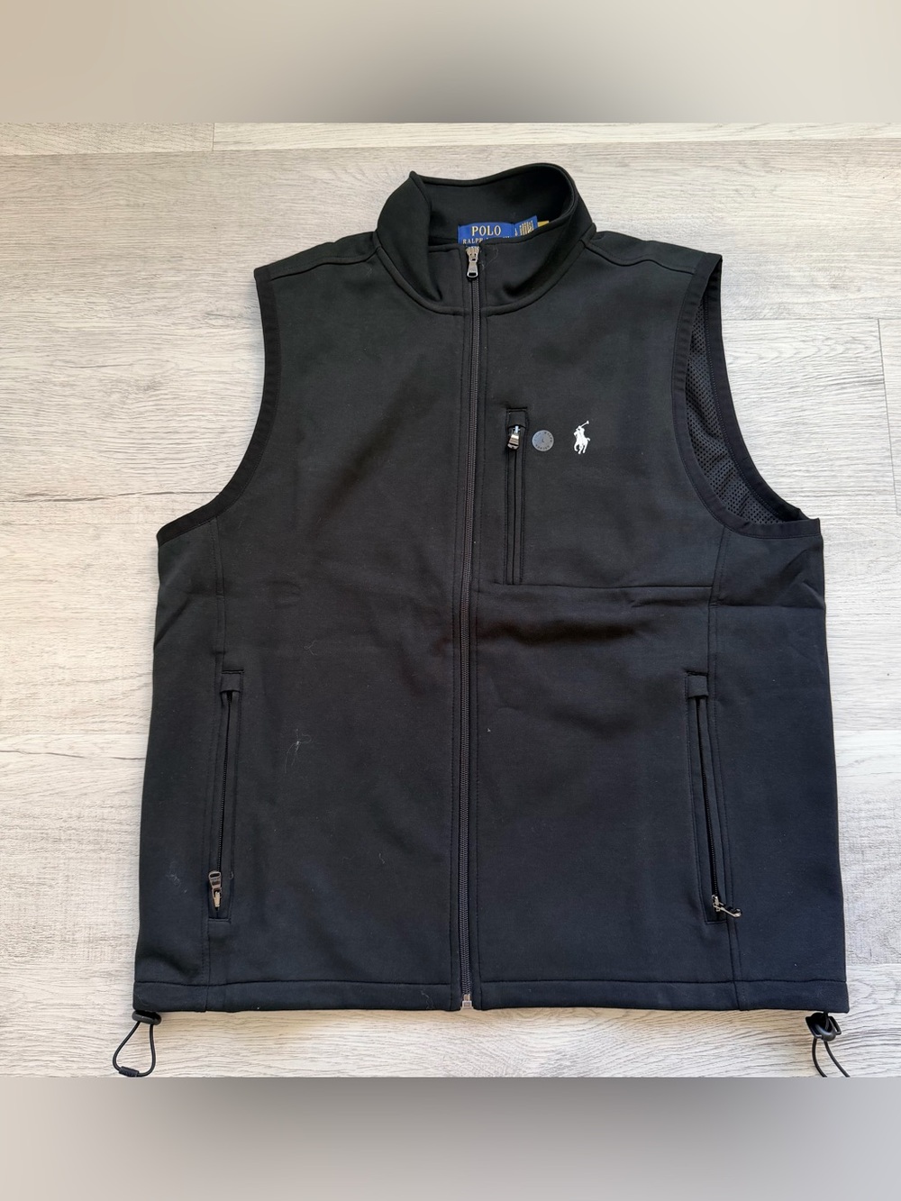 Polo by Ralph Lauren Black Zip-Front Sleeveless Vest